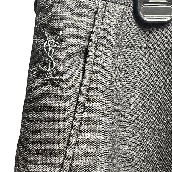 Vintage Yves Saint Laurent Trousers YSL Gray Wool Blend Dress Pants – Size EU50 - Picture 3 of 6